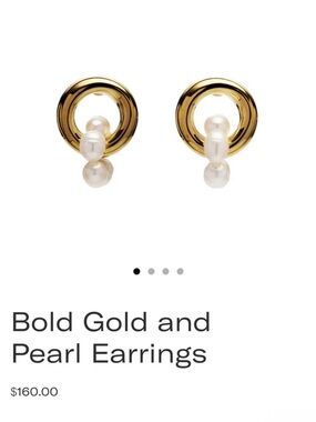 NEW Mayamar 24 Karat Gold Dipped Freshwater Pearl Stacker Hoop Earrings